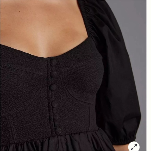 Anthropologie X Maeve Puff Sleeved Sweetheart Mini Dress - Picture 3 of 9